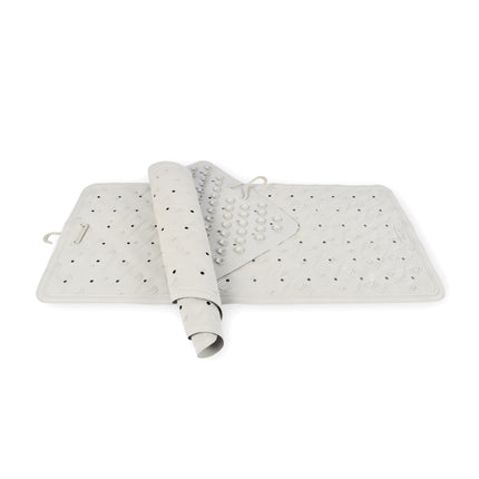 Badkamer Essentiële - 2x Grijze Anti-Schimmel Badmat - Natuurrubber - 76cm x 36cm