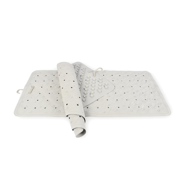 Badkamer Essentiële - 2x Grijze Anti-Schimmel Badmat - Natuurrubber - 76cm x 36cm