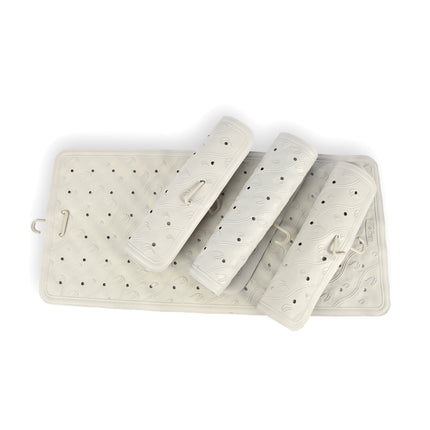 Grijze Anti-Schimmel Badmat - 4-pack - Duurzame Douchemat - Gemaakt van 100% Natuurrubber - Afmetingen: 76cm x 36cm