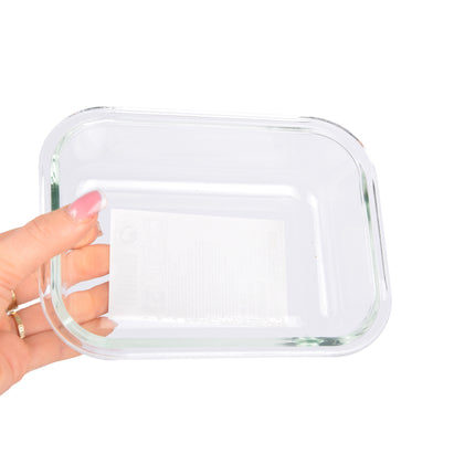 Houd Uw Eten Vers & Stijlvol: 0.64L - Glazen Vershoudbak met Bamboe Deksel - 18cmx13cmx6cm