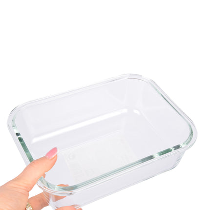 Rechthoekig Transparant Vershoudbakje voor Gezonde Maaltijden - 22cm x 17cm x 7.5cm - Vaatwasser- en Magnetronbestendig - 1520ml