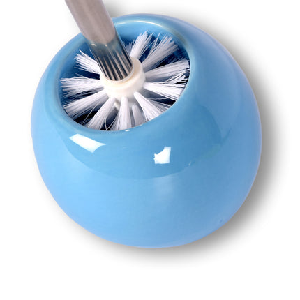 Toiletborstel | Toiletborstel Met Houder | Lichtblauw | Ronde | wc schoonmaken | Toilethouder | Toilet accessoires | 13cm*37cm 