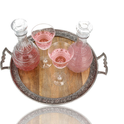 Kristallen Karaffen Set van 2 - Wijnkaraffen Decanteer 1 Liter Elk - Loodvrije Karaf voor Rode Wijn, Whisky, Bourbon & Meer