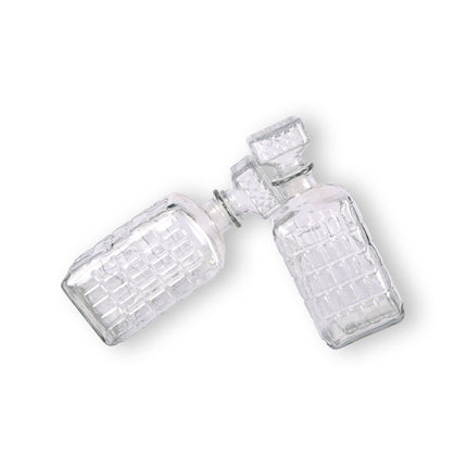 Transparante Glazen Whiskey Karaf - Set van 2 - 1000ml - Hoogte 23.5cm - Breedte 8.5cm