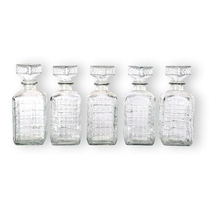5stuks | whisky karaffen | Decanteerkaraf | transparant | 1 liter | Whisky accessoires | Whiskeykaraf | Whisky decanter | 23.5cm*8.5cm