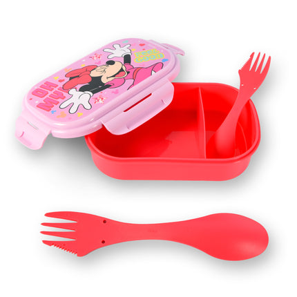 Stijlvolle Lunchbox met Vakjes - Broodtrommel voor Gezonde Maaltijden - 1 Stuk - 19.5x12.5x7.5cm - Inclusief Vork