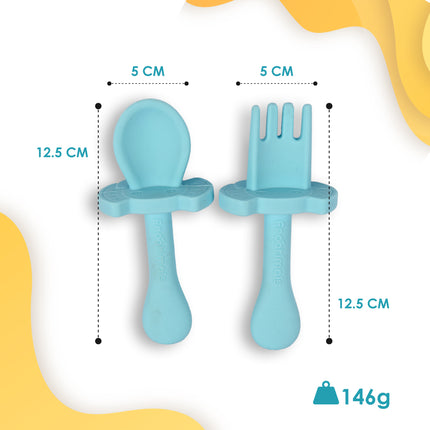 Bestekset | Kinderbestekset | Vaatwasmachinebestendig: tot 220 °C | met 1stuk lepel,1stuk vork | BPA Free | 12.5cm*5cm 
