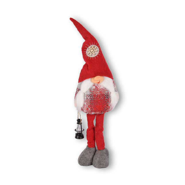 gnoom kerst | Rood | Gnoom | polyester | 270g | kerstmis | voor Binnen | met Pluche | Kerstbeelden | 55cm*15.5cm