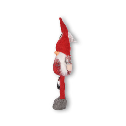 gnoom kerst | Rood | Gnoom | polyester | 270g | kerstmis | voor Binnen | met Pluche | Kerstbeelden | 55cm*15.5cm