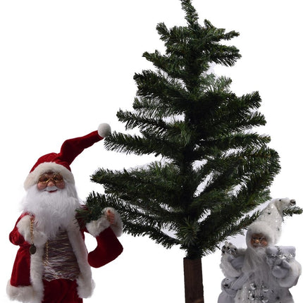 Kleine Kerstboom houten onderstel | 110 PUNTEN | 90 cm | Kunstkerstboom |