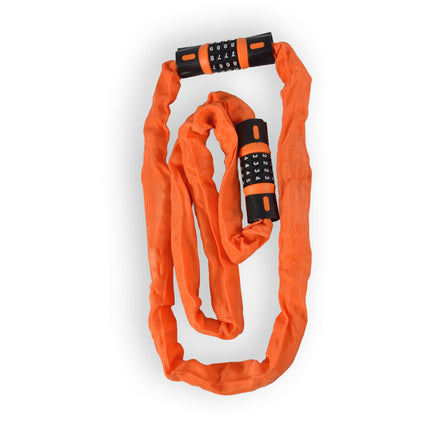 Extra Sterk Dubbel Fietskettingslot in Oranje - 90cm, 5mm, Gehard Staal