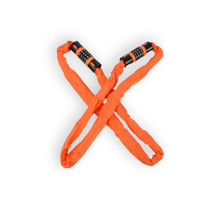 Extra Sterk Dubbel Fietskettingslot in Oranje - 90cm, 5mm, Gehard Staal