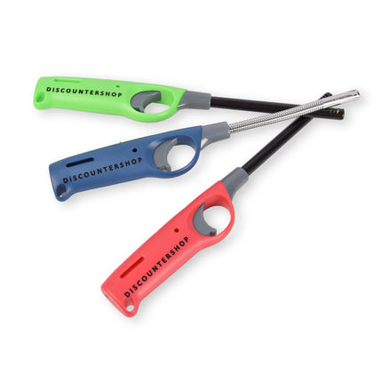 Multifunctionele Aansteker Set - Perfect voor BBQ Aansteken - Rood, Blauw, Grijs - 26cm x 2.5cm x 3.5cm - 200g - Kunststof - 3 x Aanstekers