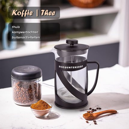 Koffie en theezetapparaat | zwart&transparente | 600 ml | kunststof & glas | Theemachine | Theemaker | 17cm*9cm