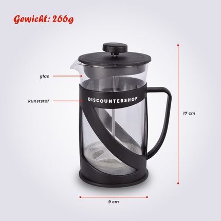 Koffie en theezetapparaat | zwart&transparente | 600 ml | kunststof & glas | Theemachine | Theemaker | 17cm*9cm
