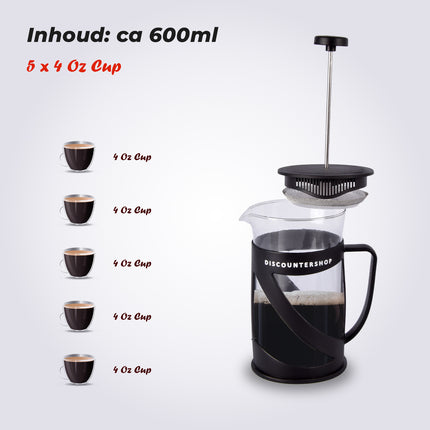 Koffie en theezetapparaat | zwart&transparente | 600 ml | kunststof & glas | Theemachine | Theemaker | 17cm*9cm