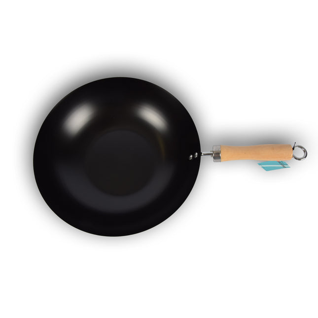 Koekenpan | RVS koekenpan | anti aanbaklaag | houten handvat | Keramische koekenpan | inductie kookplaat | 48cm*30cm