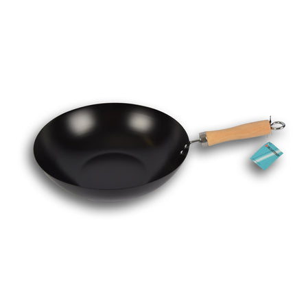 Koekenpan | RVS koekenpan | anti aanbaklaag | houten handvat | Keramische koekenpan | inductie kookplaat | 48cm*30cm
