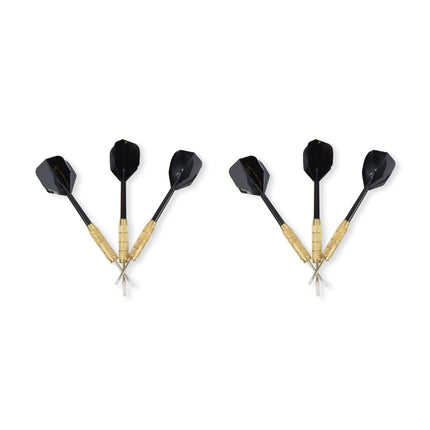 Dartpijlen Assortiment in Zwart & Goud - Verhoog je Dartsucces - 6 Stuks - 14cm x 3.5cm x 1.5cm