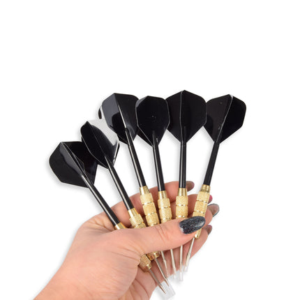 Dartpijlen Assortiment in Zwart & Goud - Verhoog je Dartsucces - 6 Stuks - 14cm x 3.5cm x 1.5cm