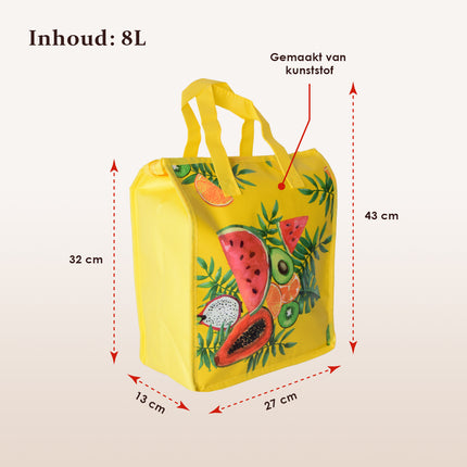 Koeltas, Picknicktas, 8L met Tropisch Design 