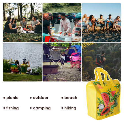 Koeltas, Picknicktas, 8L met Tropisch Design 