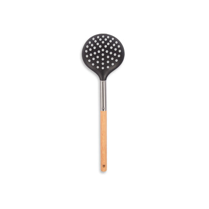 Schuimspaan | Frituurspaan | Schuimlepel | rvs | zwart | groot | 99 g | Keukengerei | 34cm lengte 
