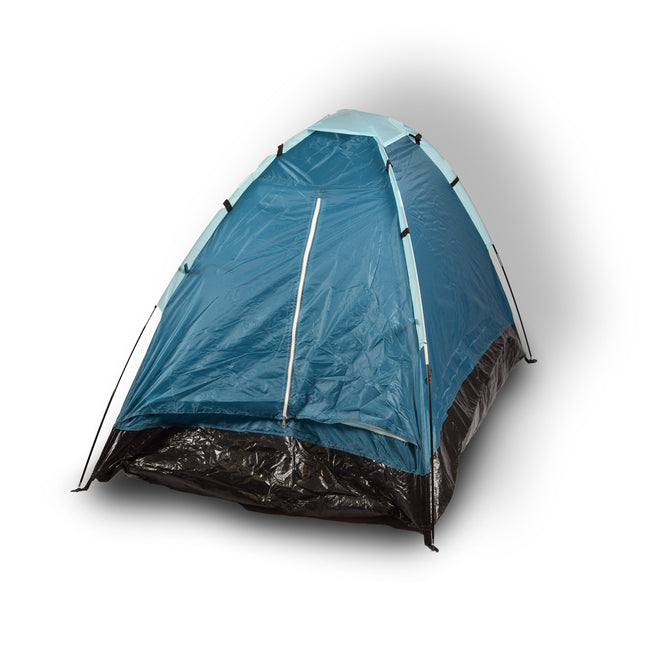 Compacte Blauwe Koepeltent voor Kamperen - Opblaasbare Kampeertent voor 2 Personen | Polyester | Lichtgewicht en Draagbaar