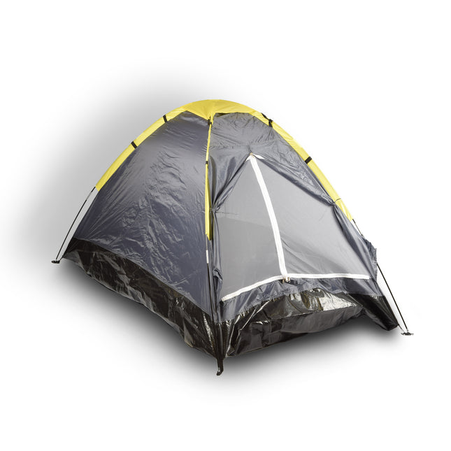 Compacte grijs Koepeltent voor Kamperen - Opblaasbare Kampeertent voor 2 Personen | Polyester | Lichtgewicht en Draagbaar