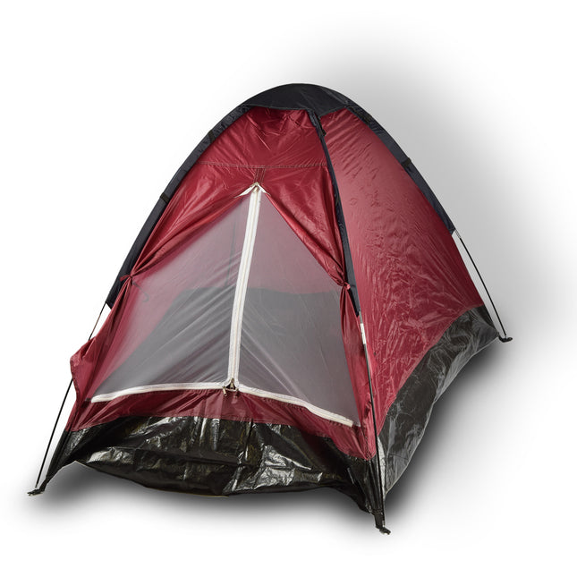 Compacte rood Koepeltent voor Kamperen - Opblaasbare Kampeertent voor 2 Personen | Polyester | Lichtgewicht en Draagbaar