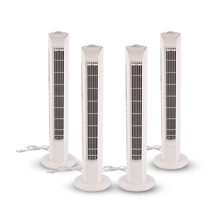 Witte Geruisloze Staande Ventilator met Krachtige Luchtstroom | 78cm Hoog | 3 Snelheden | 3 Oscillatie Snelheden | 45W | Torenventilator Geschikt Voor Aromatherapie | Ideaal voor Grote Slaapkamers en Kantoor
