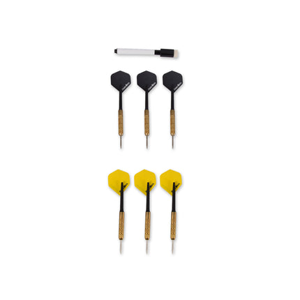  DartBord - incl. 6x Steeltip dartpijlen - Ø bord: 45cm dubbelzijdig speelbaar Steeldarts 