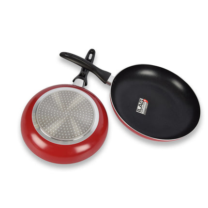 Koekenpan | anti aanbaklaag | rood | RVS koekenpan | Keramische koekenpan | PFOA FREE | Wokpan | 43cm*24cm*5cm 