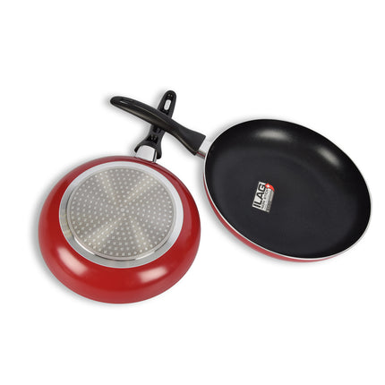 Koekenpan | anti aanbaklaag | rood | RVS koekenpan | Keramische koekenpan | PFOA FREE | Wokpan | 46.5cm*28cm*5cm