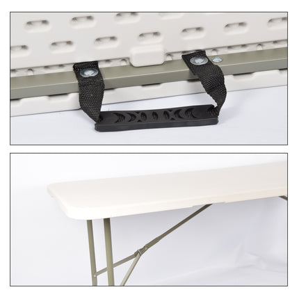 Duurzame en Inklapbare Kampeertafel: Geschikt voor Zes Personen - INCL. Hendel - Gemakkelijk op en uit te vouwen – 180cm x 74cm 