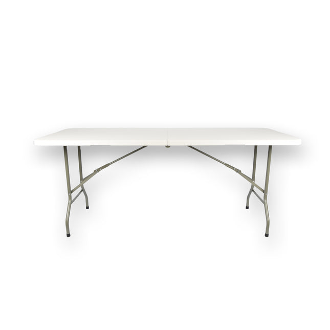 Duurzame en Inklapbare Kampeertafel: Geschikt voor Zes Personen - INCL. Hendel - Gemakkelijk op en uit te vouwen – 180cm x 74cm 