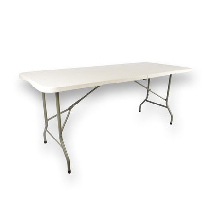Duurzame en Inklapbare Kampeertafel: Geschikt voor Zes Personen - INCL. Hendel - Gemakkelijk op en uit te vouwen – 180cm x 74cm 