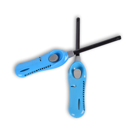 Aansteker met kinderbescherming - Barbecue aansteker - Pakket van 2x stuks BBQ aanstekers navulbaar| A Kwaliteit |Kinderbescherming/Kinderslot |blauw | 26cm 