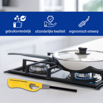 2 Stuks Elektrische Keuken Aansteker Set - Krachtige Mini Aanstekers - Kunststof - 4x25x25 cm 