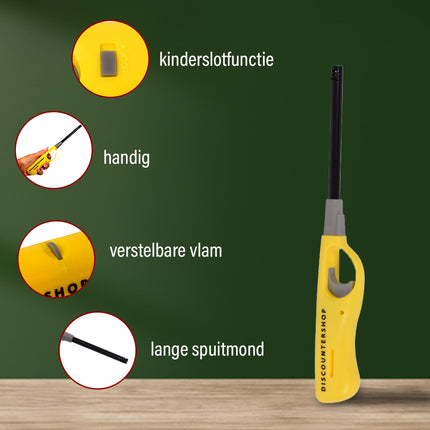 2 Stuks Elektrische Keuken Aansteker Set - Krachtige Mini Aanstekers - Kunststof - 4x25x25 cm 