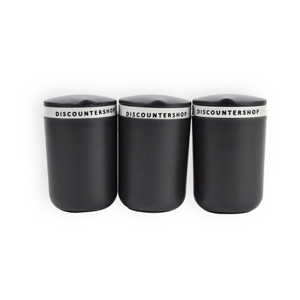 Driedelige Asbak Zwart Grijs - Rookvrij Plezier - 10,5cm x 6cm x 9,5cm – Rookaccessoire