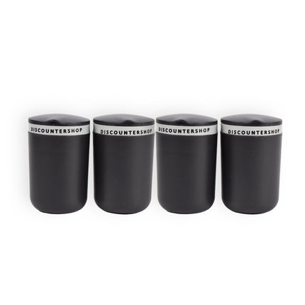 Elegant Ontworpen Asbakken Met Deksels - Zwart & Grijs - 10.5cm x 6cm x 9.5cm - Set van 4 stuks - Rookvrij & Windbestendig