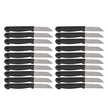 Schilmesjes Set - Messen - Koksmessen - Keukenmessen - Roestvrij Staal en Plastic - Zwart - Afmetingen: 16x1x0.8cm - Inclusief 2 Sets van 10 stuks