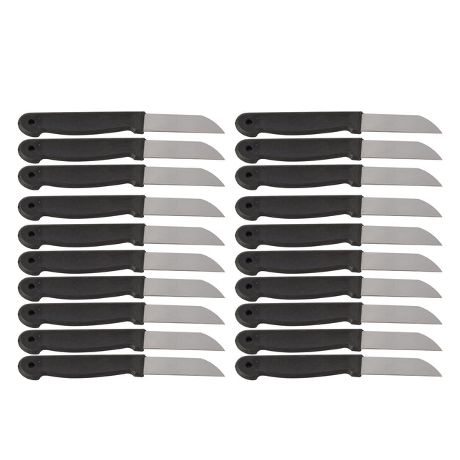 Schilmesjes Set - Messen - Koksmessen - Keukenmessen - Roestvrij Staal en Plastic - Zwart - Afmetingen: 16x1x0.8cm - Inclusief 2 Sets van 10 stuks