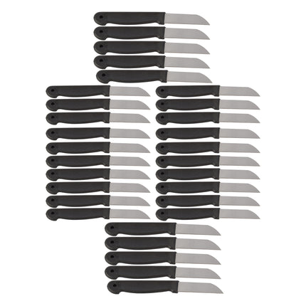 Zwarte Schilmesjes Set - Koksmessen - Keukenmessen - Roestvrij Staal en Plastic - Afmetingen: 16x1x0.8cm - 30 stuks in totaal