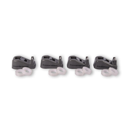 Set van 5 Plakbandhouders in Grijs met 8 Rollen van 12m - Afmetingen: 10cm x 5.5cm x 4cm