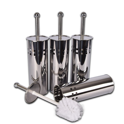 Toiletborstel | Set van 4 | WC borstel | 9.5x9.5x38cm | Vrijstaande Houder | Badkameraccessoires | Schoonmaakartikelen