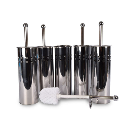 Toiletborstel | Set van 5 | WC borstel | 9.5x9.5x38cm | RVS | Badkameraccessoires | Schoonmaakartikelen
