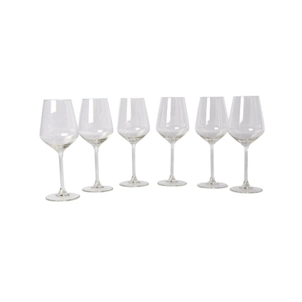 6x Luxe Kristallen Wijnglazen - Transparant - Afmetingen: 22cm x 7.5cm x 7.5cm