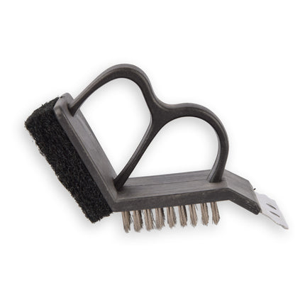 BBQ Borstel - Zwart & Zilver - Grillreiniging - Schoonmaakborstel - 17cm x 7cm x 9cm - Compact & Lichtgewicht